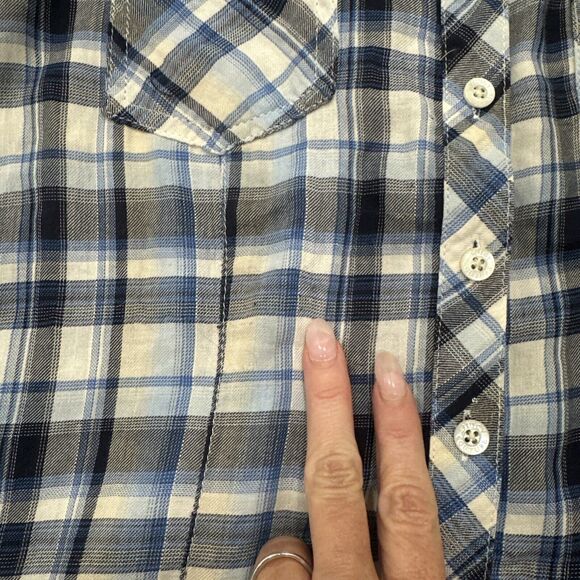 Vintage Juicy Couture Womens Dress Blue Plaid Tunic Western Size 2 Belted 90s - Picture 5 of 10